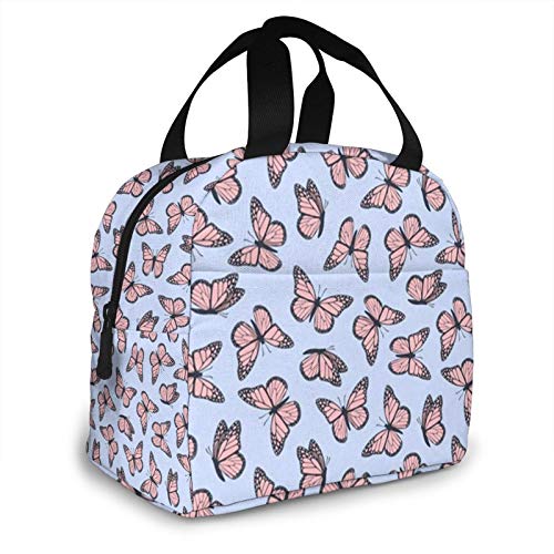 Monarch Butterflies On Peri Lunch Bag Tote Bag Lunch Bag For Women Lunch Box Insulated Lunch Container #TOP1