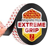 X-bet MAGNET Flexible Magnetic Tape (7 feet x 1 inch) - Magnetic Measure Strong Self Adhesive- Ideal Magnetic Roll for Craft and DIY Projects - Sticky Magnets for Fridge and Dry Erase Board