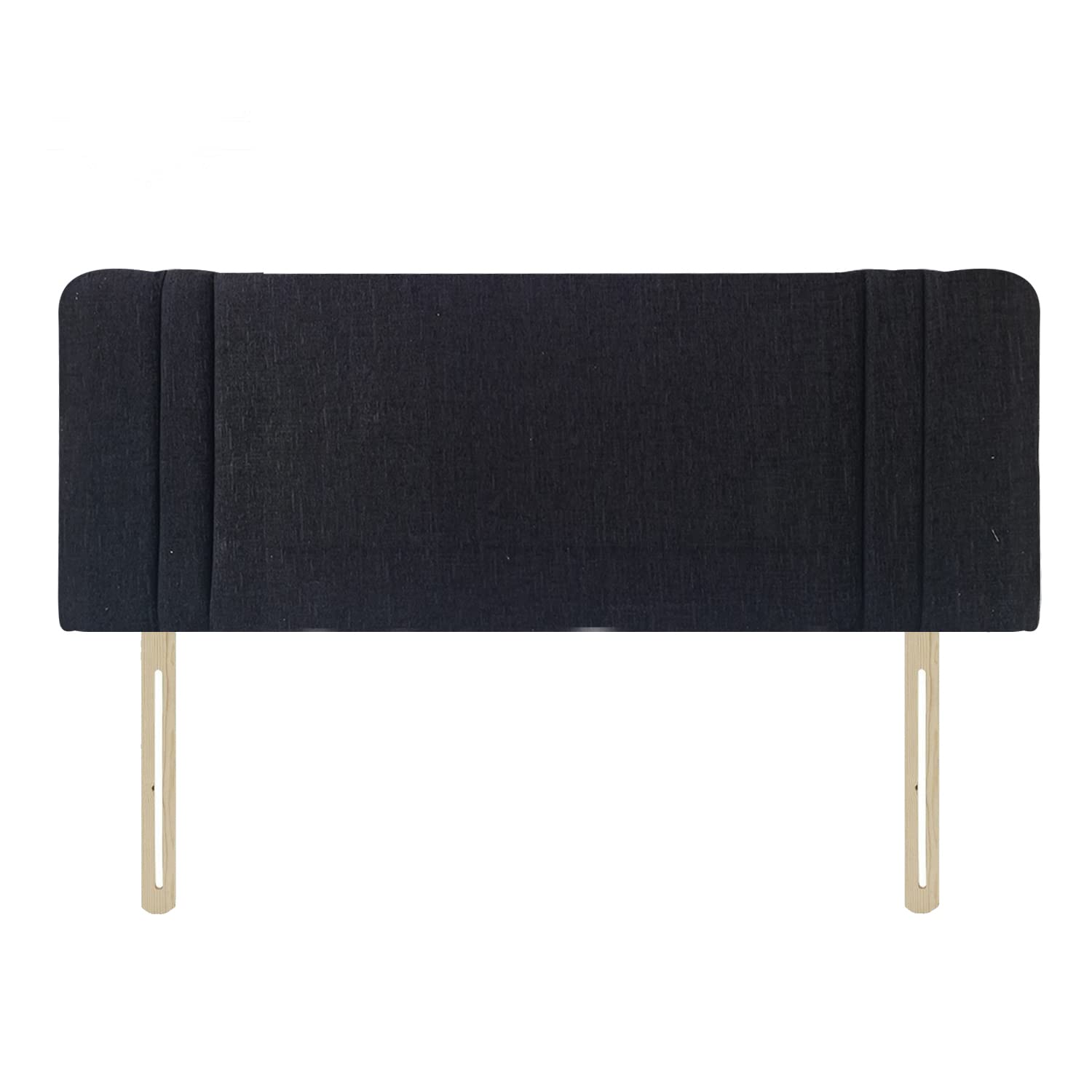 Luxurious Bed Headboard for Divan Bases - Soft Velvety Chenille, Easy to Install, Padded Cover With Bolts (Black Chenille, 4FT Small Double)