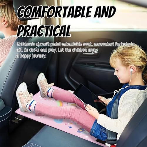 Flugzeug Kinder Schlafen, Kinder Flugzeug Fußstütze, Fußstütze Flugzeug, Gadgets, Reisebett, Faltbar Airplane Footrest for Kids für Kurzstrecken-Flugreisen (Rosa)