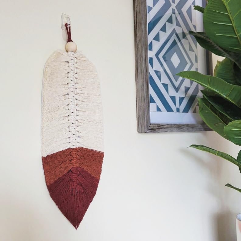 Handmade macrame leaf wall decor/100% Cotton Thread Bohemian Wall Hanging | Eco-Friendly, Artisan-Crafted Decorative Wall Art for Home, Living Room, Bedroom, and Office-image-32
