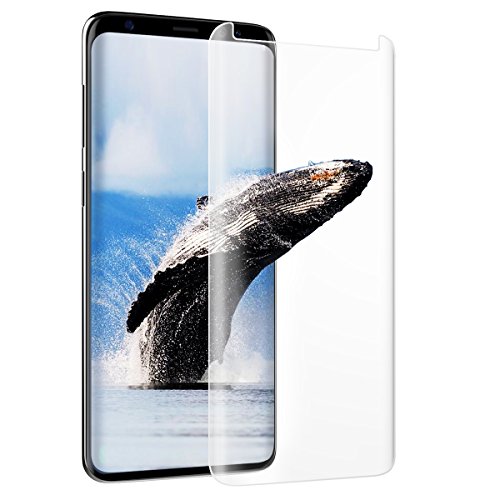 Galaxy S9 Plus Protector de pantalla, Moonmini ultra slim transparente película de cristal templado Antiarañazos y antihuellas Protector de pantalla cubierta para Samsung Galaxy S9 Plus