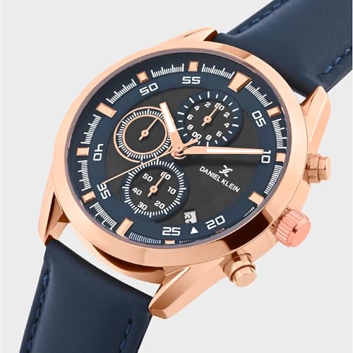 Image of Denial Klein Attractive Dial Leather Strap Watch for Men