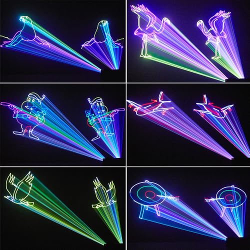 Image of Animation Laser Light DJ Light, WorldLite Stage Party Lazer 3D RGB Full Color with DMX512, Music Sound & Remote, Great for Club Party Disco Lights Bar Wedding DJ Stage Lighting