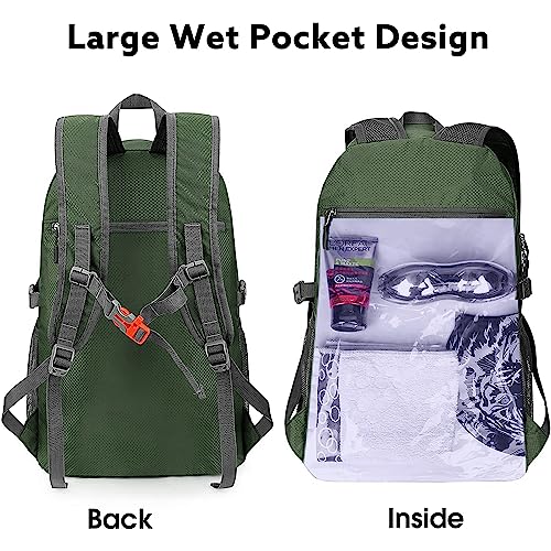 Mochila Ligera Impermeable 40L con Paraguas Compacto 42" miniatura 2
