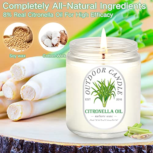 Citronella Candles Outdoor Indoor Large, 6 Pack 7.1 Oz Soy Wax 270 Hours Long Lasting Citronella Candles Sets For Home Garden Patio Balcony #TOP3