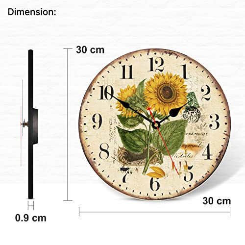 TAHEAT 30 cm Vintage Girasole Orologio da Parete