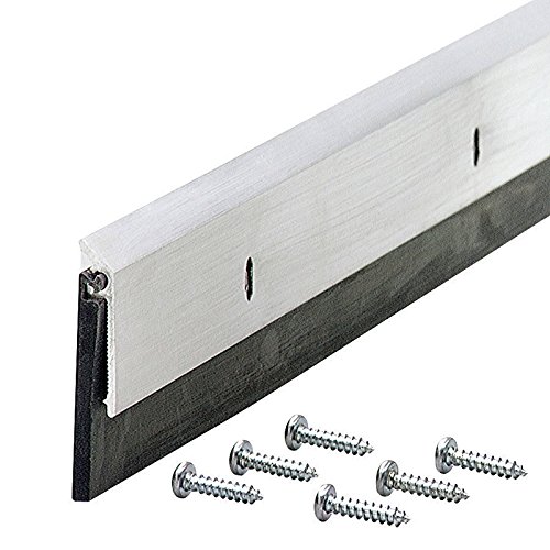 Image of M-D Building Products 68247 All Season Aluminum Door Sweep for Bottom of Door,Heavy Duty Rubber Seal,Exterior&Interior Weather Stripping Bottom Doors Seal,Commercial&Residential,Silver,36 inch,(Pack of 2)