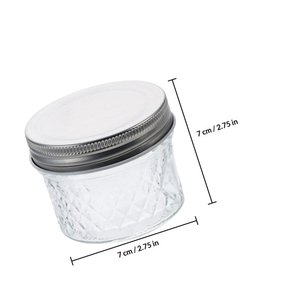 Set da 8 Barattoli di Vetro Trasparenti 100ml Coperchio Sigillato, Vasetti per Marmellata e Contenitori da Cucina Riutilizzabili, Resistenti e Compatti per Conservazione