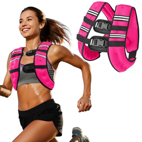 12 LB Pink Fixed Weighted Vest with Adjustable Straps
