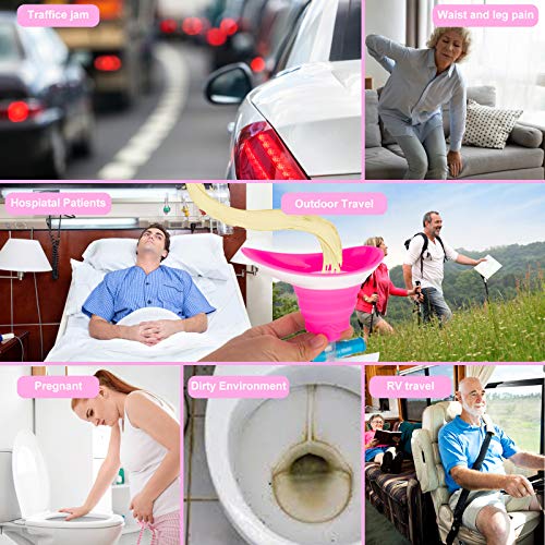 Man female urination device urinals portable toilet for car women shewee Patients Lazy Old people urinal car camping supplies stuff sink camp toilet portable potty camping hiking road trip (pink) - Thumbnail 2