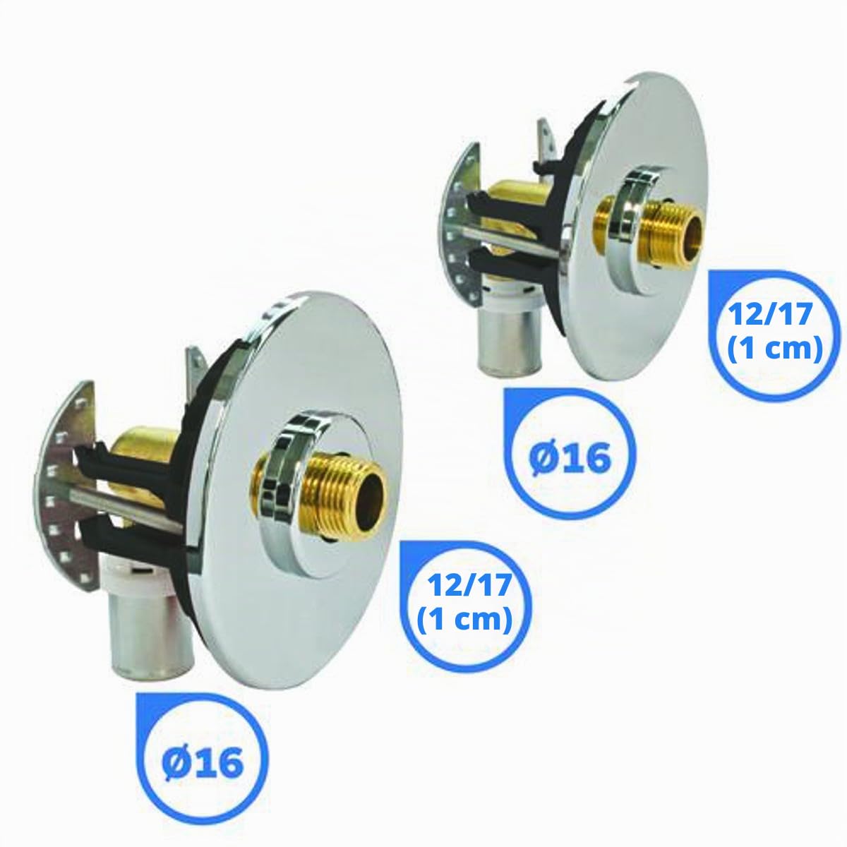 SOMATHERM FOR YOU - 303520502 - Montaggio valvola sistema di sottobacino/Sink per Ø16 tubo multistrato - Kit completo con raccordi a pressare - M12 / 17
