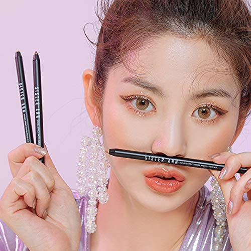 Sister Ann Double Effect Waterproof Eye Pencil Eye Liner+Eye Shadow Built-In Sharpener Korea Cosmetic 0.5G 05_Champagne Gold #TOP1