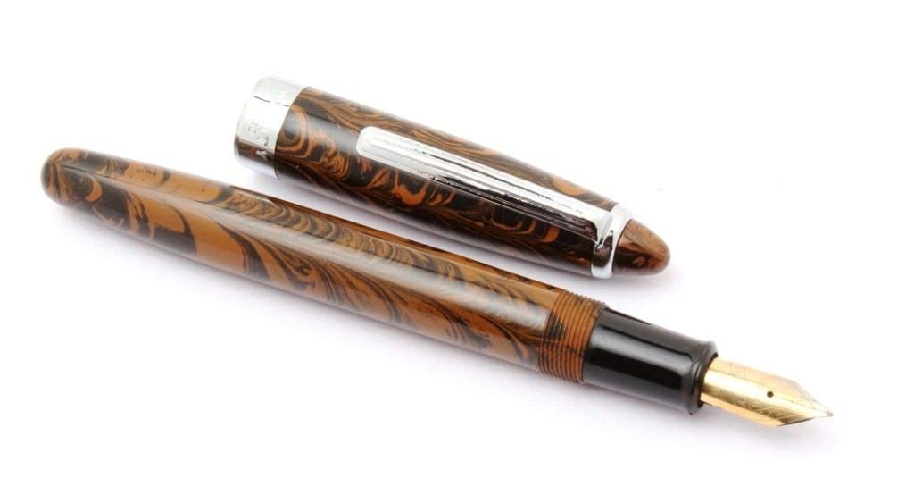 Ledos Wality Airmail 69eb Ebonite Handmade Fountain Pen Eyedropper Chocolate Brown Amazon In Office Products