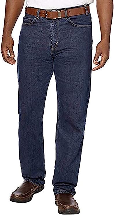 KIRKLAND Signature Men's 5-Pocket Jeans Relaxed Fit 100% Cotton Double-Seam...