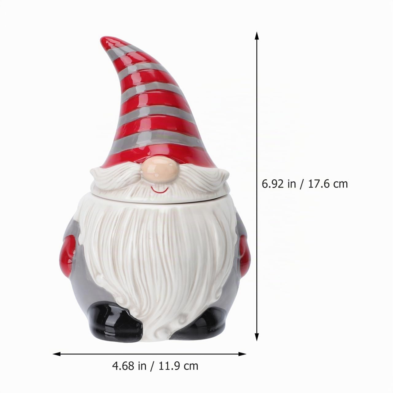Angoily Pot À Biscuits De NoëL En CéRamique Avec Couvercle Gnome BoîTe À Bonbons Conteneur De Stockage Cadeaux De NoëL DéCoration Maison Pot De Stockage PèRe RéSistant À L'Humidité Pour Biscuits