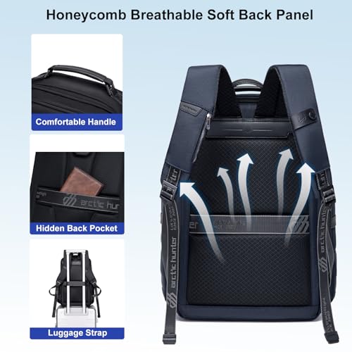 Image of Arctic Hunter Premium Backpack with Shockproof Laptop Compartment 20L Heavy Duty Padded 1680D Polyester Multiple Pockets Smart Organizer Water /Scratch Resistant