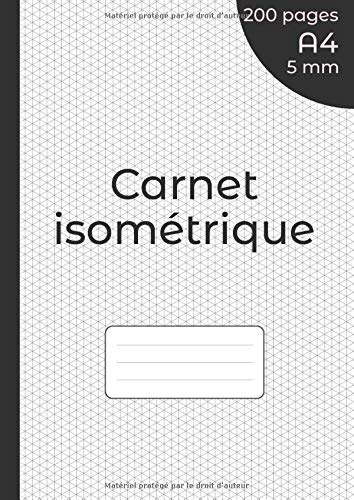 Télécharger Carnet Isométrique: Cahier en pages Isométriques pour dessin 3D - côtés des triangles 5 mm - gri Livre PDF Gratuit