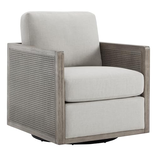 CHITA-Swivel-Accent-Chair-Rattan-Arm-Chair-for-Living-Room-and-Bedroom-Light-Grey-Fabric-with-Grey-Frame CHITA Swivel Accent Chair Rattan Arm Chair for Living Room and Bedroom Light Grey Fabric with Grey Frame