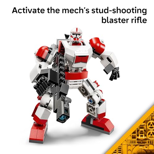 LEGO Star Wars Clone Shock Trooper Mech Building Toy for Boys & Girls - Poseable Star Wars Figure W/Pretend Play Blaster & Stud Shooter for Kids & Fans, Ages 6+ - Gift Idea for Birthdays - 75448 - image 3