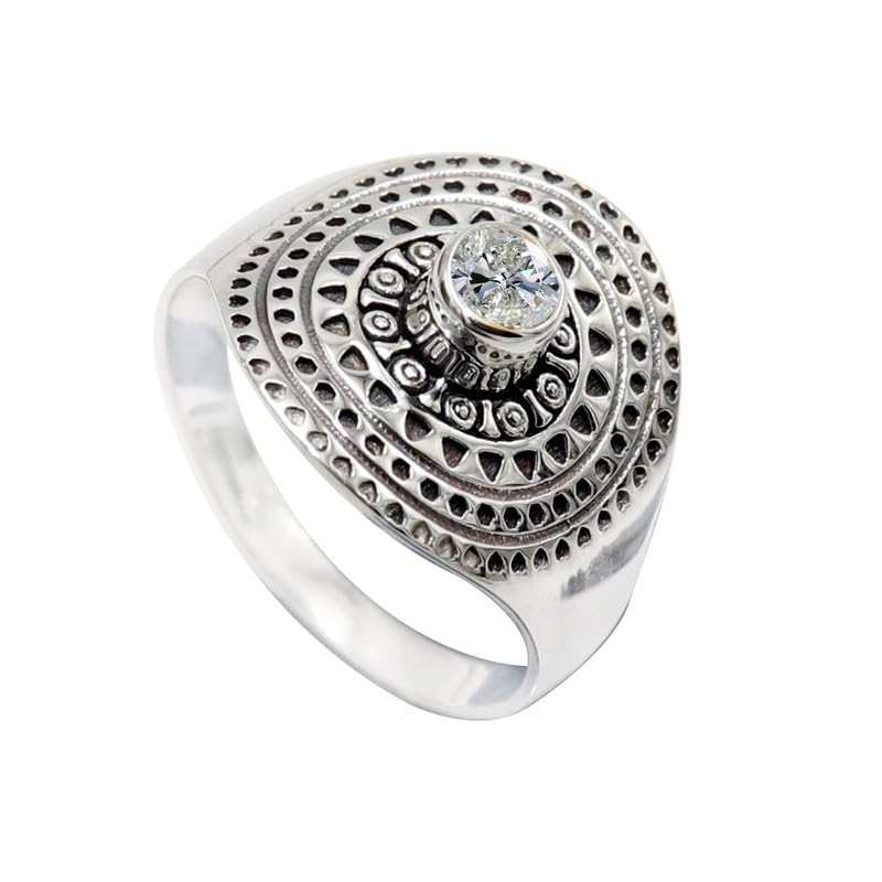 Bague plaquée argent fait main avec pierre naturelle élégante mixte JSR-1123AA