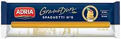 Macarrão de Sêmola Grano Duro Espaguete 8 Adria Pacote 500g