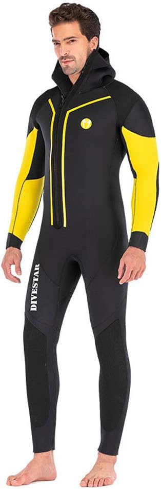 Huanxin Mens Wetsuits 7Mm Neoprene Wetsuit, Full Body Diving Suit Front Zip Scuba Diving Wetsuit,M