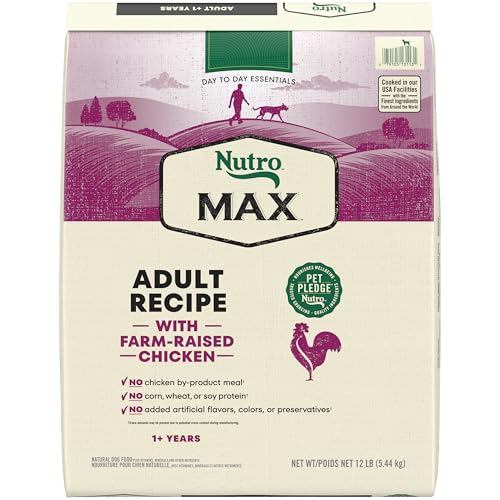 Nutro Max Adult Dry Dog Food with Farm-Raised Chicken, 12 lb Bag