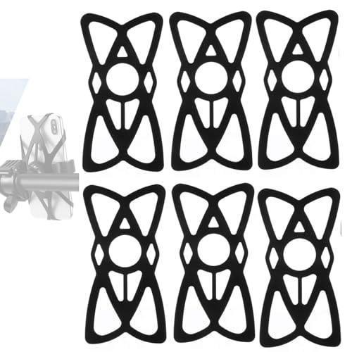 Aetomtins 6 Pack Motorcycle Phone Mount Tether,Replacement Silicone Bands for Bike Phone Holder, Grip Rubber Strap Security Bands Bike Phone Mount for Bike, Motorcycle, Handlebar