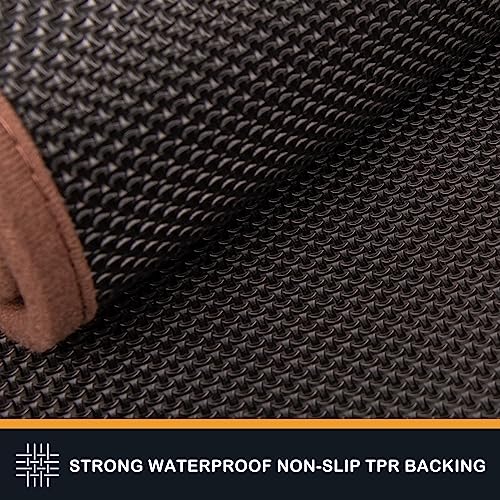 PURRUGS Dirt Trapping Door Mat 34" x 59", Non-Slip Machine Washable Entry Rug, Shoe Scraper, Dog Doormat, Super Absorbent Welcome Mat for Front & Back Door, Muddy Shoes & Paws, Brown-Light Cream