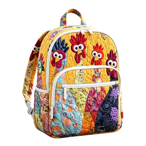 Sac à dos de voyage rétro poulet de la ferme fantaisiste taille M décontracté