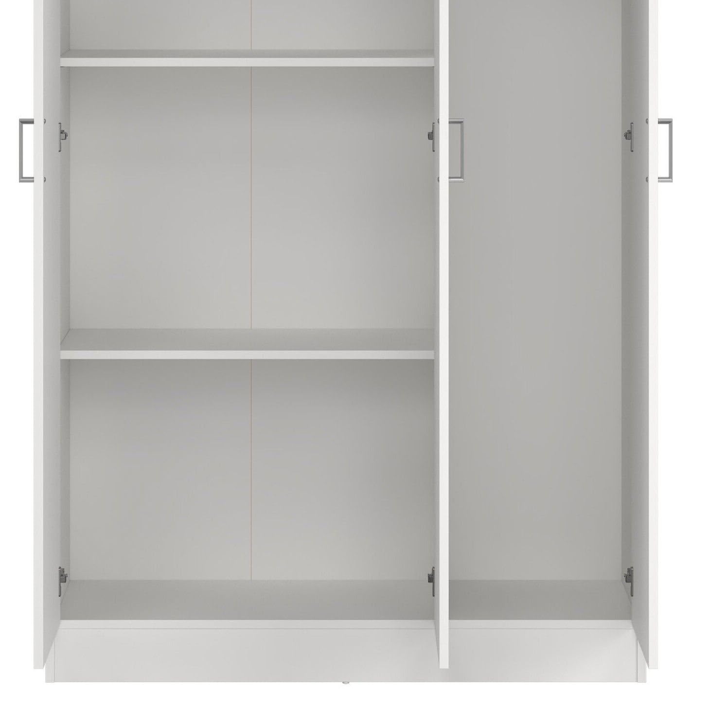 Dmora Tarapoto - Armadio Multiuso Grande 4 Ripiani, 3 Ante: 103.8x180h cm, Bianco