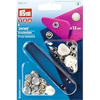 Prym 390122 Nachfüllpackung für 390117 Nähfrei Druckknopf Jersey, Messing, Perlkappe 12 mm, metal, Perle
