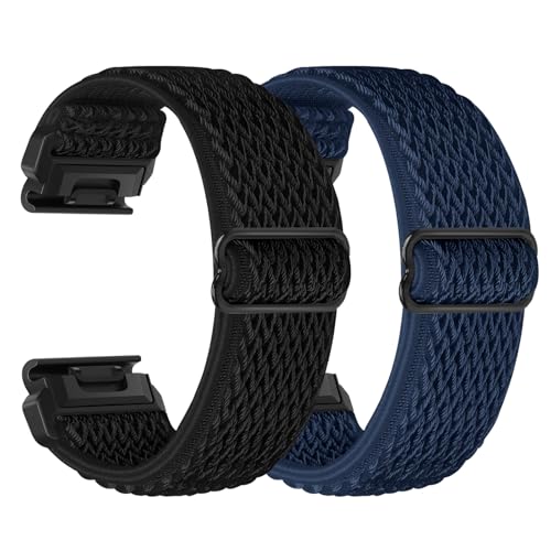 YONGBB 22mm Quick Fit Correa Elástica Compatible con Garmin Fenix 8 47mm/Fenix 7/6/5, Banda Suave Ajustable para reloj Approach S62/S60/S70 47mm, Descent G2/G1 Mujer Hombre