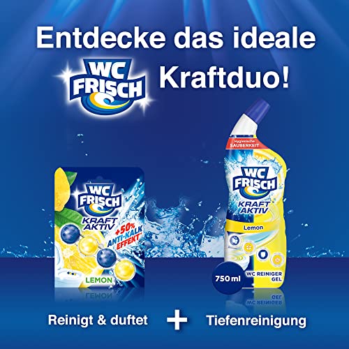 WC-Frisch WC Reiniger Gel Lemon (750 ml), WC Reiniger mit Lufterfrischer-Effekt, Toilettenreiniger sorgt für hygienische Frische, mit 4-fach Aktivstoff-Kombination