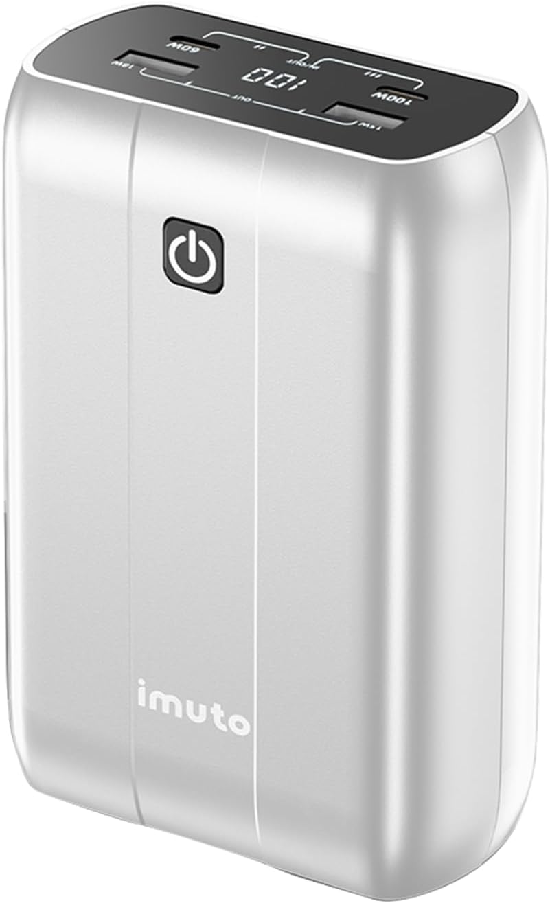 External Battery for Laptop, imuto 100W 99Wh Portable Laptop Charger,PD Fast Charging USB C Power Bank,Compatible with Laptop,Macbook,Dell Xps,Surface,iPad,Steam Deck,Switch, iPhone 14/13,Galaxy,Pixel
