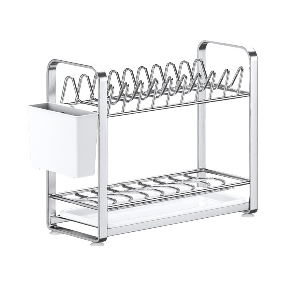 Goxyffmnv Kitchen Storage Rack, Dish Storage Stand, Metal Drain Rack, Dish Drain Rack, Countertop Organizer for Kitchen, Dining Room