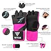 Hand-Wraps-Boxing-Inner-Gloves-Gel-Elasticated-Padded-Bandages-Under-Mitts-Long-Wrist-Support-for-MMA-Muay-Thai-Kickboxing-Martial-Arts-Training-Fist-Protector Hand Wraps Boxing Inner Gloves - Gel Elasticated Padded Bandages Under Mitts Long Wrist Support for MMA Muay Thai Kickboxing Martial Arts Training | Fist Protector (Pink, L/XL)