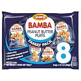 Osem Bamba Peanut Snacks for the Family - All Natural Peanut Puffs (Pack of 8) 0.7oz bags - Only 4 Ingredients - Peanut Butter Puffs made with 50% peanuts.
