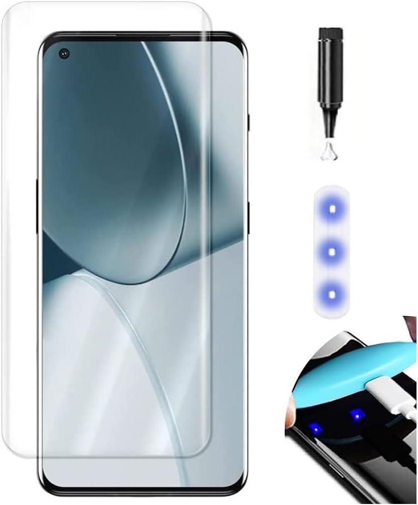NISHTECH Advanced HD+ Curved UV Tempered Glass Screen Protector Designed for Oppo Reno 6 Pro 5G || Full Screen Protector with Easy Installation Kit (Anti-Scratch)