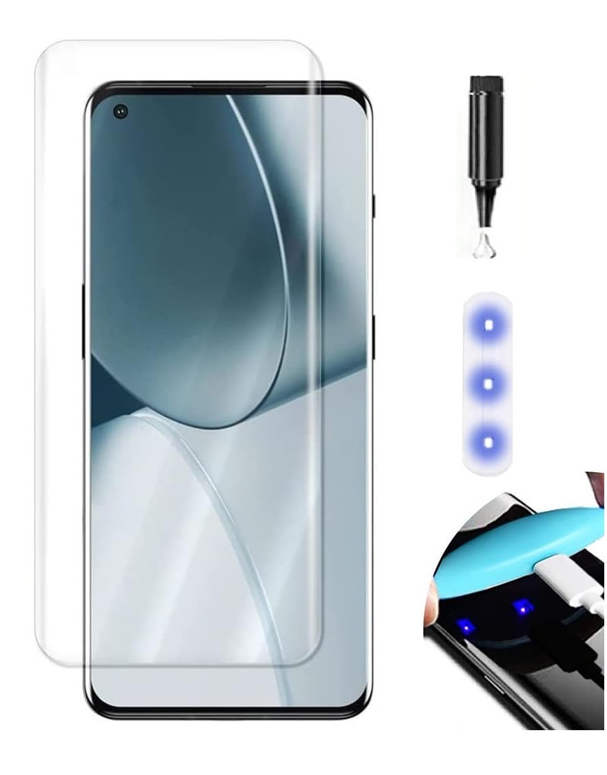 NISHTECH Advanced HD+ Curved UV Tempered Glass Screen Protector Designed for Oppo Reno 6 Pro 5G || Full Screen Coverage with Easy Installation Kit (Anti-Scratch)