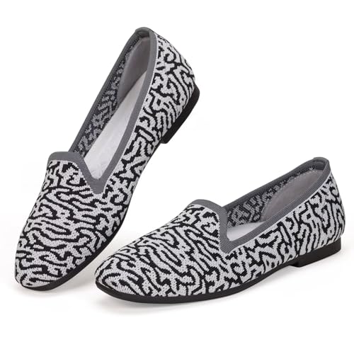 Image of Frank Mully Women's Loafer Flats Square Toe Comfortable Office Work Shoes, Cute Penny Loafer Slip On Walking Driving Shoes