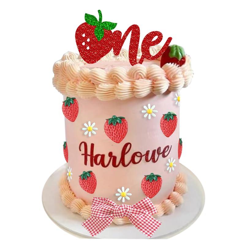 Snapklik.com : Berry Strawberry Theme Cake Topper Sweet One Birthday ...
