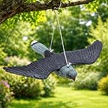 HHH Hunting Flying Hawk Bird Scarer Kite – Realistic Hawk Decoy Pigeon Deterrent for Gardens – Hanging Bird of Prey Deterrent for Pigeons, Seagulls & Crows – 53cm Weatherproof Garden Bird Scarer