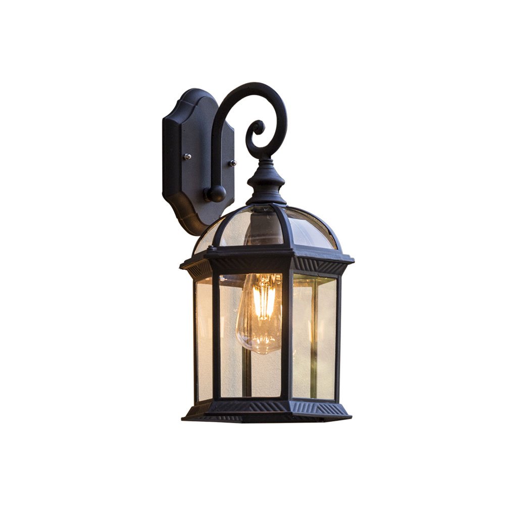 HPTHLY Wall Lamp Lighting Antique Classic Outdoor Wall Lantern Waterproof Vintage Garden Wall Lamp 1-Lights E27 Courtyard Decoration Alumiwall Sconce Light H(Noir)