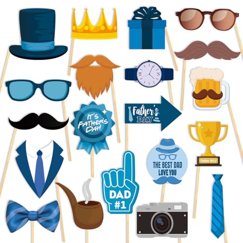 Fathers Day Photo Booth Props Kit - Happy Father`s...