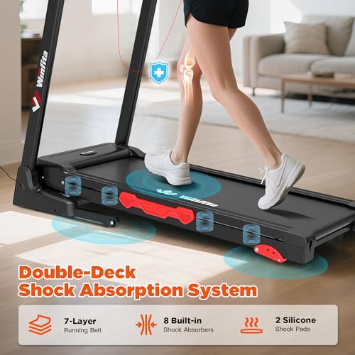 Image of 3.5HP Folding Treadmills for Home with Incline Optional, 300 lbs Capacity, 8.0MPH Speed, 17'' Wide Belt, App Connection, 64 Programs, BMI Detector for Home Use
