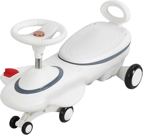 Wiggle - Coche eléctrico para niños, 6.7 V N7 Pro con pedal, auto eléctrico 2 en 1 con luz intermitente y música, ruedas intermitentes silenciosas,