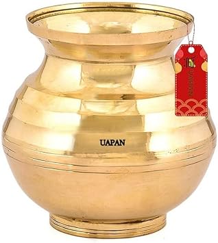 UAPAN Brass Pooja Gangajali Kalash Lota Pack of 1, Brass