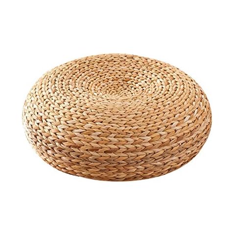 HUAWELL Japaness Style Straw Futon Knitted Round Seat Cushion Pouf Dia 60CM (23.6/6.7 Inch) Cover